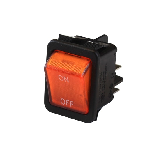 DIXIE NARCO / CRANE 101222 ROCKER SWITCH, ILLUMINATED, AMBER