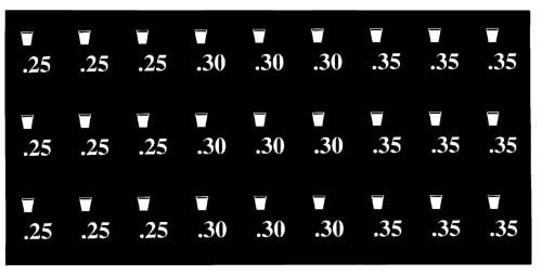 LABEL, PRICE, SHEET, $1.00/$1.05/$1.10, LARGE CUP, FOR RMI