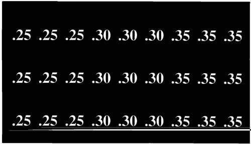 PRICE SHEET, .55/.60/.65-NO CUP, FOR RMI