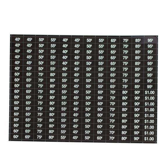 LABELS, PRICE SET, $.40-$3.90, FOR GPL FOODKING