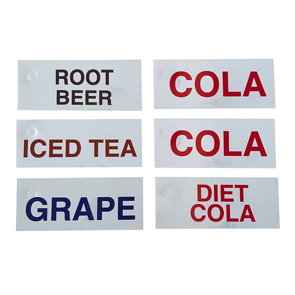 LABEL, COLA, DIET, GRAPE, TEA, ROOT BEER, FOR DIXIE/VENDO