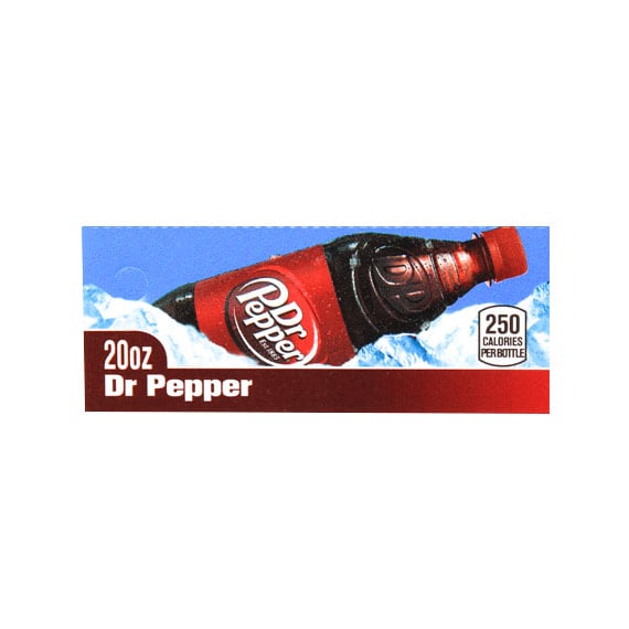 PRODUCT LABEL, DR. PEPPER, 20OZ BOTTLE, 1 5/8"X3 19/32