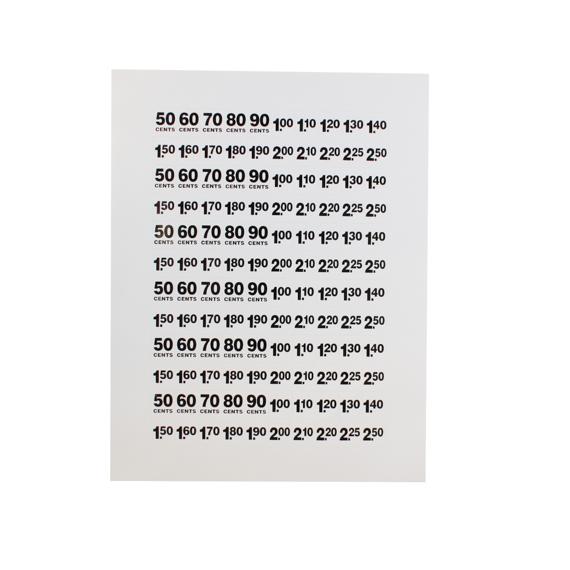 LABEL, PRICE $.50/$2.50, WHITE, FOR MOST MACHINES