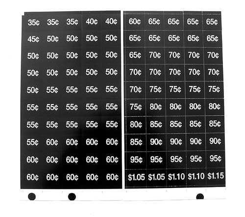 LABELS, PRICE SHEET.35, 1.25 FOR GPL 170/171