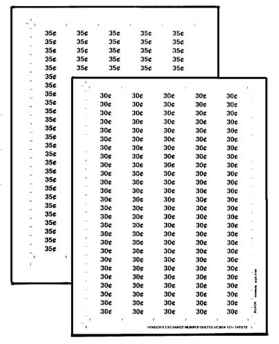 LABELS, PRICE SHEET, $1/$1.05, FOR ROWE 5900
