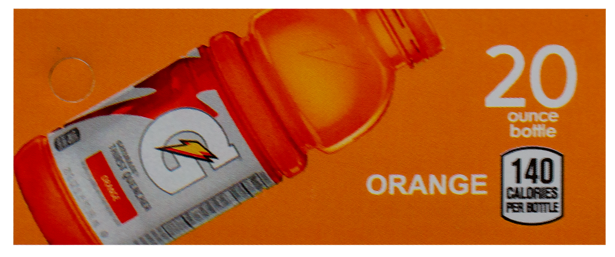 3 3/4" X 1 3/4", GATORADE, ORANGE,