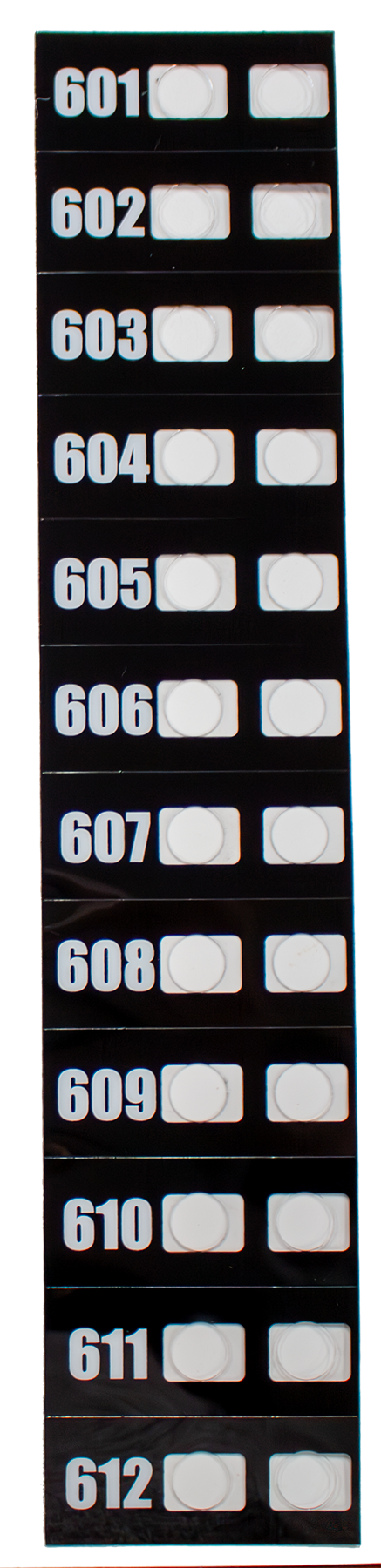 TRAY SELECTION LABELS, 600'S, FOR N
