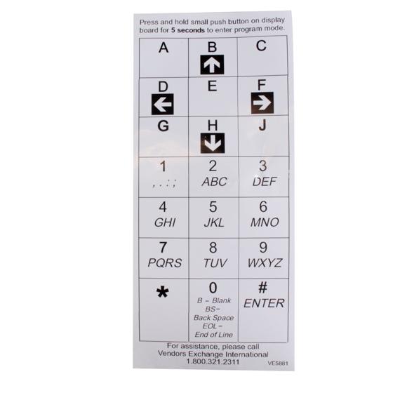 KEYBOARD INSTRUCTION LABEL, UCB, FOR NATIONAL 147