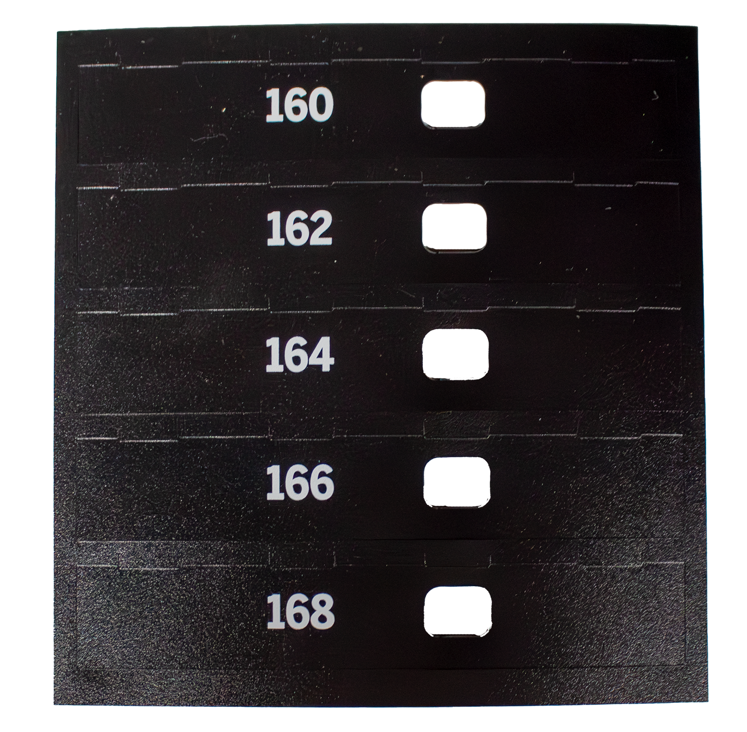 TRAY SELECTION TABS 160-168, SNACK,