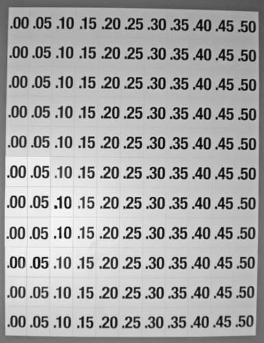 PRICE LABELS, .0-$1 FOR AMS 35/39