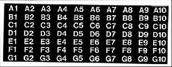 COLUMN LABEL, A1 - H10, BLACK WITH WHITE COPY, FOR AP 4000/6000/7000/110/111/112/113