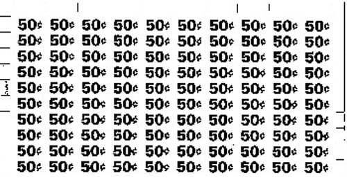 LABELS, PRICE SHEET, 50/55, FOR AP 4000/7000/110/111/112/113