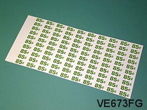 LABELS, PRICE SHEET, 80/85 GREEN/WHITE, FOR AP 4000/7000/110/111/112/113