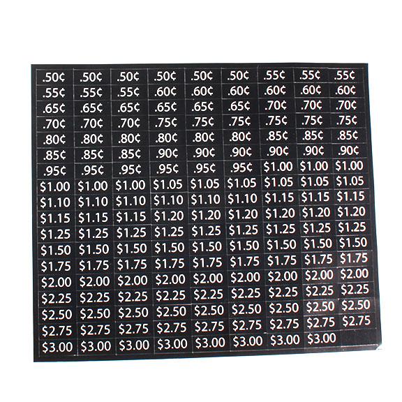 PRICE LABEL SHEET, FOR NATIONAL 5 WIDE TRAY