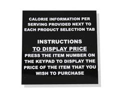 CALORIE KEYPAD INSTRUCTION CLING
