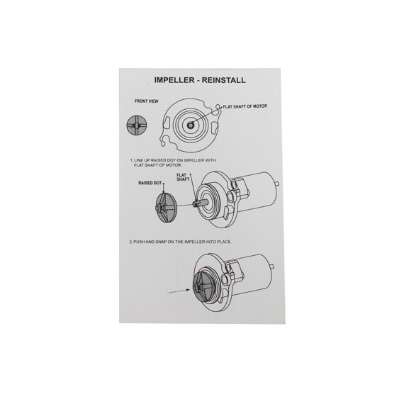 LABEL, IMPELLER REINSTALL, NEW STYLE