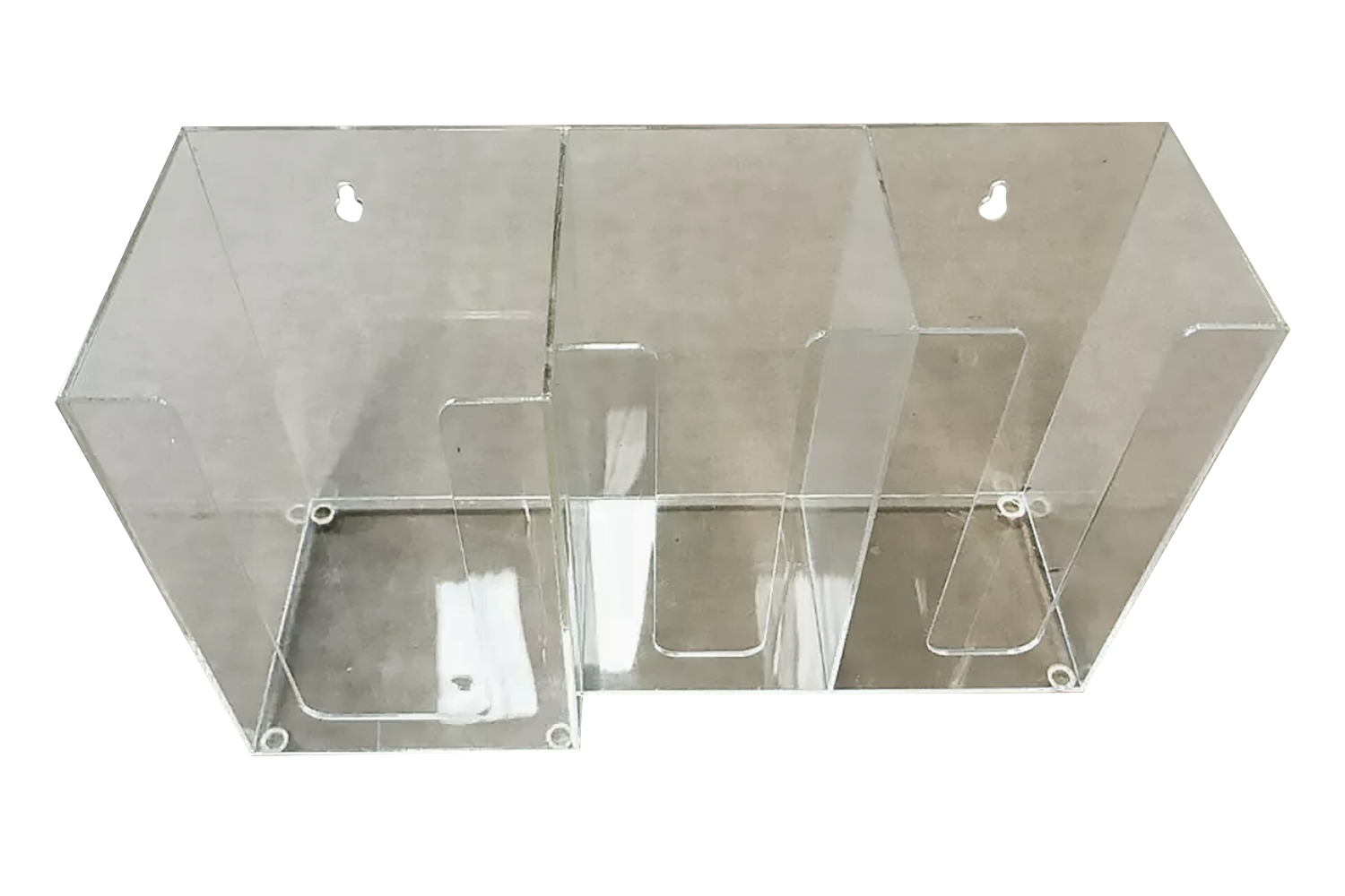 VEC500 - CUP/LID ORGANIZER 3 SECTION, ACRYLIC