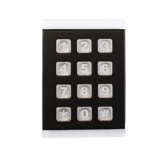 KEYPAD, BLACK BACKPLATE, SILVER KEYS